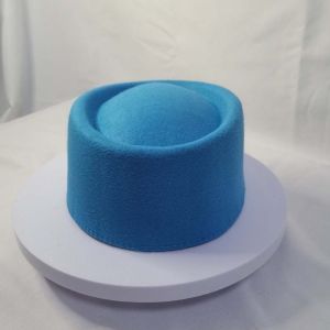 BEAUTYLADIES French Style Pillbox Hat Air Hostess Vintage Looking Formal Hat Uniform Stewardess Hat Dome Woolen Top Hat Lady