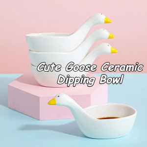 Mini Goose Shaped Ceramic Sauce Plate Adorable Stackable For Home Kitchen Dining Table And Party Use