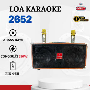 Loa xách tay ONTEKCO 2652 loa bluetooth loa karaoke di động 2 bass 2 Bass 16x2 - 350W âm thanh sống động