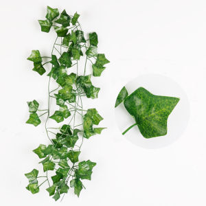 5PCS 2m/pcs Artificial Plants Green Silk Hanging Ivy Leaf Garland Vine Outdoor Garden Wall Decor Fake Plant