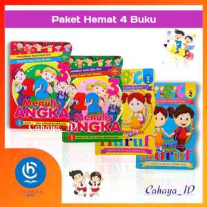 Paket Isi 4 Buku Menulis Angka Dan Huruf Untuk TK Dan PAUD Daffa Media