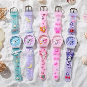 2026 Kids Kawaii Children Wrist Watch Hello Kitty Kuromi Cinnamoroll Silica Gel Chronograph Watch