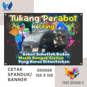 Cetak Spanduk Banner TUKANG PERABOT KELILING Costom Desain
