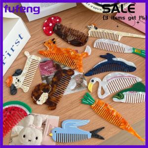 fufeng Creative Cartoon Anti-static Acetate Hair Comb Lovely Hair Care Hairdressing Combs Head Massage Hairbrush Tools Accessories