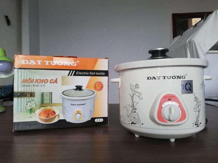 NỒI HẦM CHẬM ĐẠT TƯỜNG LÕI SỨ Loại 2.5L - Giúp Hầm ,Nấu Cháo Chậm , Hầm Xương , Hầm Cháo Cho Bé , Loại Nồi Ninh Xương Bằng Điện , Kho Cá Bằng Điện - Hàng Việt Nam Chất Lượng Cao , Giá Cực Tốt