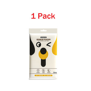 Buy2free1 Pet Cleaning Gloves 6pcs Wash-free Gloves Disposable Wet Wipes