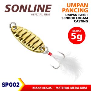 SONLINE Umpan Pancing Bentuk Ikan Umpan SP002 Panjang 3cm/5g Type Payet Logam