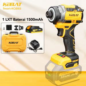 KEELAT KCID003 Impact Driver Mesin Bor 20V 230N.M Brushless Cordless Screwdrivers Drill Bit Set Heavy Duty Electric Power Drill Kit