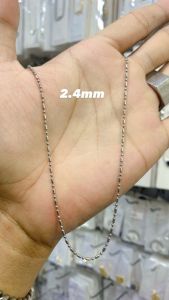 Bonus CIncin - Kalung Monel Rantai Biji Lada Bambu Stainless Baja Putih Anti Karat
