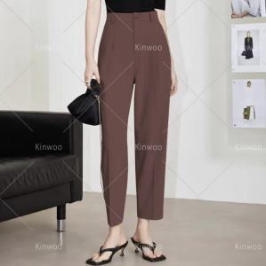 Kinwoo women Suit pants high waist Capris casual pants (24-34waist)