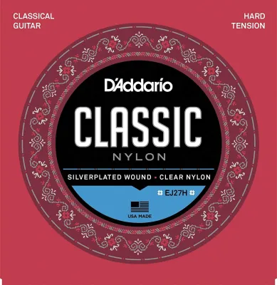 DAddario Classical Guitar Nylon Strings Set Hard Tension EJ27H