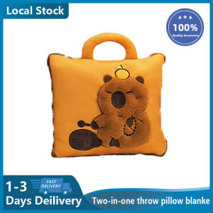 Pillow blanket 2 in 1 neck nap pillow with Carrying Handle Travel blanket Soft two in one Flannel car blanket and pillow（Delivered within 1 to 3 days）