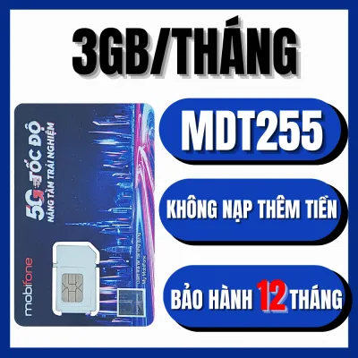 Sim 4G Mobifone Trọn Gói 1 Năm Không Tốn Tiền Hàng Tháng MDT350 Tặng 4GB/tháng MDT255 Tặng 3GB/tháng Hỗ Trợ Làm Esim | FREESHIP - CHƯA KÍCH HOẠT