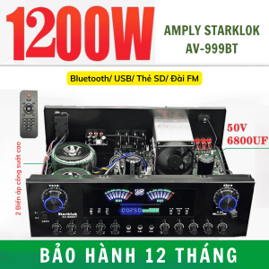 Amply Karaoke Starklok AV-999BT 7.1 Kênh Hỗ Trợ Bluetooth USB Thẻ SD Kết Nối Sub 8 Sò Có Remote