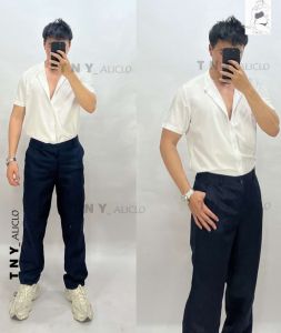 Men’s Slacks Pants Straightleg with Pockets Formal  Casual Office Business Trousers for Men Slacks na Panglalaki Professional Formal Suit Pants DS-02 NAVYBLUE PANTS (29-40)