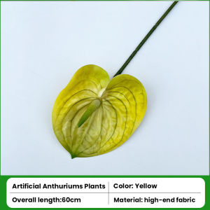 Multicolor Artificial Small Anthurium Soft Rubber 60cm Faux Red Palm Photo Props Fake Flower Home Decoration