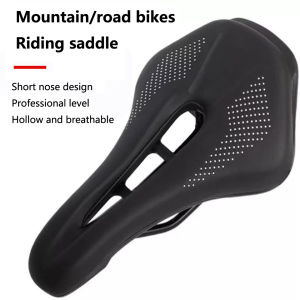 Bicycle Saddle Seat Road Steel Rails MTB Bike Saddle Hollow Breathable Cycling Cushion Soft PU Leather Road Mountain Bike Saddle Bicycle Accessories