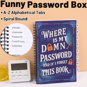 Codebook A5 Password Book With Lock Funny Password Notebook Password Book With Letter Labels 趣味密码笔记本