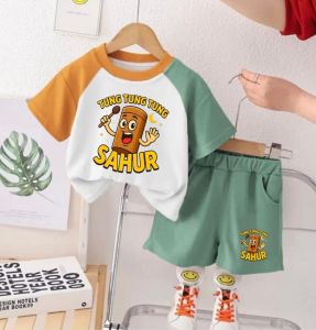 new setelan kaos tuntung anak kekinian viral