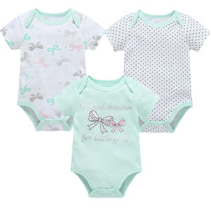 3pcs Baby Jumpsuit Newborn Short Sleeve Boy Girl Romper Cute Baby Cartoon Printing Summer Clothes/Baju Bayi Romper