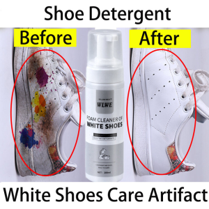 White Shoe Cleaner Sneaker Spray for Shoe and Bag Travel Yellow Edge Portable Polishing Household White Shoe Cleaner 200ML