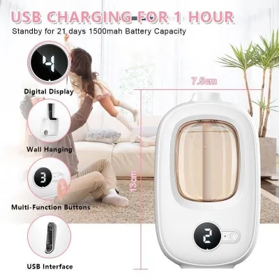 Humidifier Diffuser Aromaterapi Air Purifier Spray Technology Diffuser 45ML Wall-Mounted Pengharum Ruangan USB Rechargeable Rumah Kamar Tidur Spray Aromaterapi Mesin