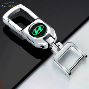 ACEKOGO Luminous Car Key Holder Car Keychain Anti-lost Alloy Keyring for Hyundai Eon i10 i20 Accent Avante Elantra Reina ix55 Tucson Santa Starex