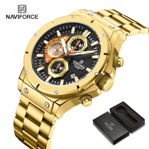 Đồng Hồ Naviforce cho người đàn ông thể thao chống nước Chronograph ngày dừng Đồng hồ đeo tay thép không gỉ chính hãng nguyên bản cửa hàng 8026