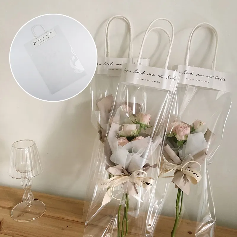 Transparent discount flower bag