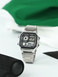 Casio/Outlets G-STEEL General AE-1200WHD-1AV Silver Stainless Steel Band Men Watch
