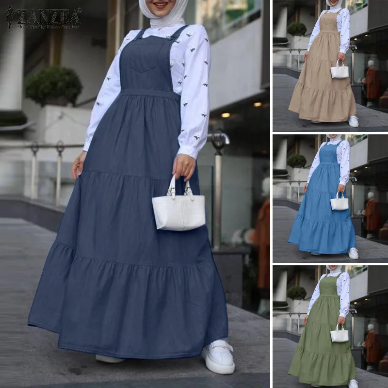 Dress denim fashion muslimah