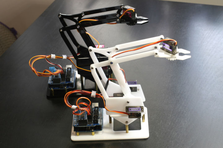 Cheapest 4 Axis Acrylic Robot Arm Graphical Programming for Arduino ...