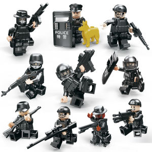 1Set Mainan Balok Tentara Ghost Swat Team Mainan Tentara Mini