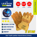 Hercules Half Leather Hand Gloves Yellow (3 Star) 10.5" by Leeden Online Store. 