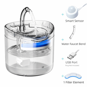 NAMSHEVA Transparent Cat Water Fountain USB Powered 1.8L Large Capacity Pet Water Feeder Quiet Recirculate Filtering Dog Drinking Fountain Pet Supplies