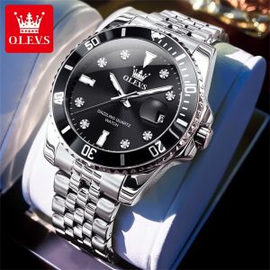 OLEVS Watch For Men Original Waterproof New Multifunctional Diamond Rotating Bezel Design Luminous Calendar Business Mens Watch