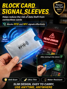 Card Cover RFID Blocking Protective Sleeve Aluminum Foil Anti-Theft Card Holder For Travel Business Commuters/Protect Bank Cards/Prevent Unauthorized Scanning