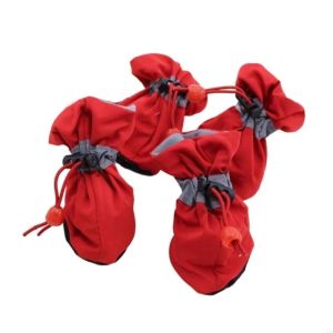 BESTITIT 4Pcs Anti-Slip Pet Dog Shoes Anti-Scratch Waterproof Anti-slip Rain Boots Cozy Thick Grip Dog Booties for Puppy