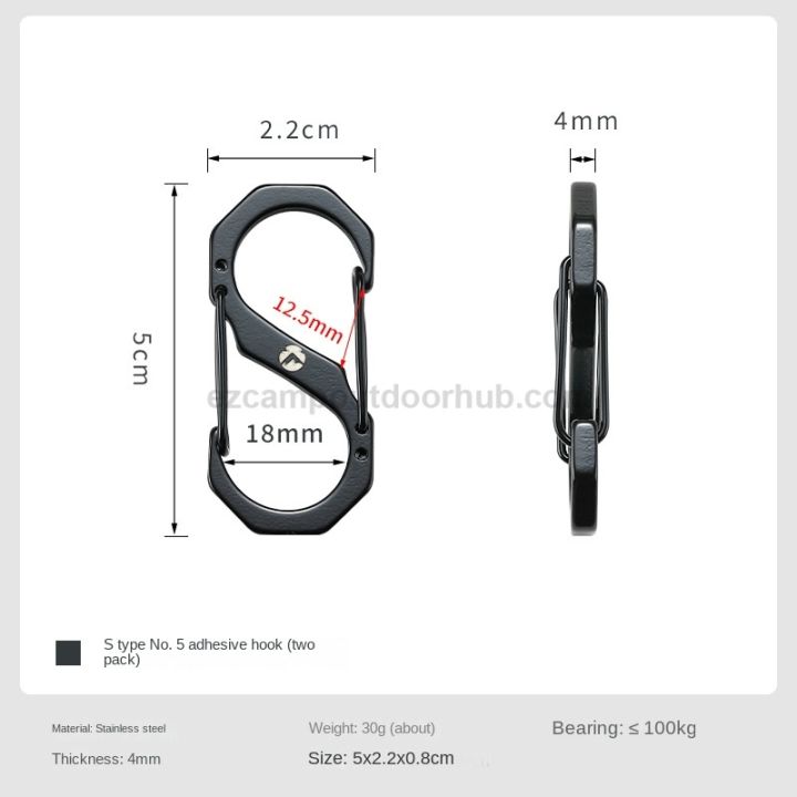 Campingmoon%20S-Shape%20Carabiner%20Double%20Hook%20Outdoor%20Camping%20Hiking%20Equipment%20Tool%20Tent%20Accessories%20SS-5%20SS-7%202pcs%20Pack%20Set%205/7cm%20Stainless%20Steel%20Keychain%20Hanging%20up%20to%20150kg%20Max%20Load%20Heavy%20Duty%20Original%20-%20Image%208
