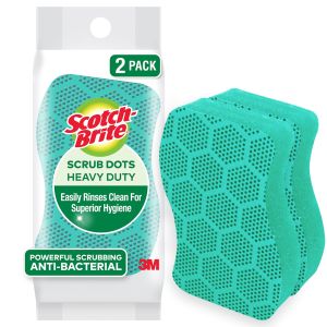 3M™ Scotch-Brite® Scrub Dots Heavy Duty Scrub Sponges Anti-Bacterial 2 pcs/pack For dishwashing