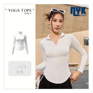 Long Sleeve Half Zip Yoga Tops UV Protection Tight Fit Invisible Zipper Sports Top Show Slim Sun Protection Outdoor Curve-enhancing Fitness Tops