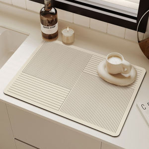 Luxury Kitchen Placemat Table Mat Coffee Mat Coaster Water Absorbent Dish Drying Mat Kitchen Countertop Pad Anti-Slip Nordic Diatomite 40×50cm