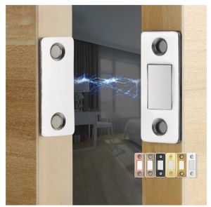 Magnetic Door Close Door Catch Latch Door Strong Magnet Furniture Cabinet Cupboard Screw Sticker Ultra Thin (1 Set)