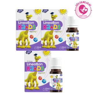 Combo 3 Hộp LineaBon vitamin D3 K2 chai 10ml - Vitamin tăng chiều cao cho bé chính hãng