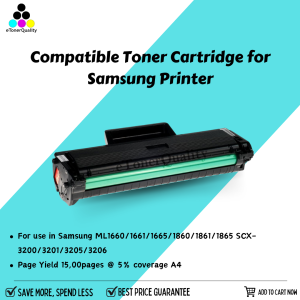 eTONER Compatible Toner Cartridge for ML1860 ML 1860 ML16xx  SCX 32xx series Samsung Printer