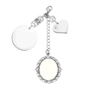 Elegant Wedding Bouquet Charm Bridal Lacy Pendant Key Hanging Pendant Alloy Texture Suitable for Bride and Groom Photo