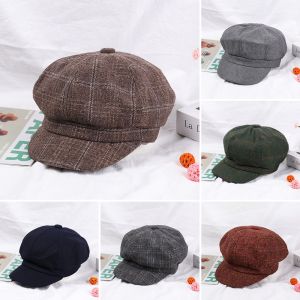 PICKIT Casual Visors Autumn Winter Women Beret Octagonal Cap Hats Sombrero Painter Newsboy Caps