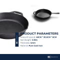 Balance.co Premium Pre-Seasoned Cast Iron Skillet Frying Pan 30cm. 