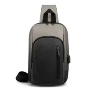 Tas Selempang Pria Modis Chest Sling Bag USB Port Waterproof