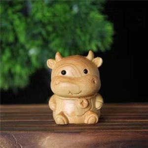 ZSDN MALL Mười hai cung hoàng đạo Khắc gỗ mười hai cung hoàng đạo Khắc gỗ mini Cung Hoàng Đạo bằng gỗ Đồ trang trí thu nhỏ chạm khắc gỗ OX Động vật nhỏ Mô hình động vật nhỏ bằng gỗ Trang trí máy tính để bàn văn phòng